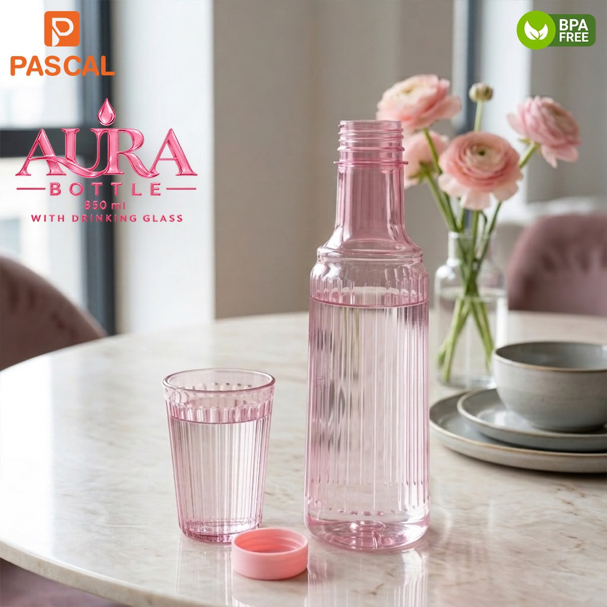 Pascal Aura Bottle (850ml) with Drinking Glass