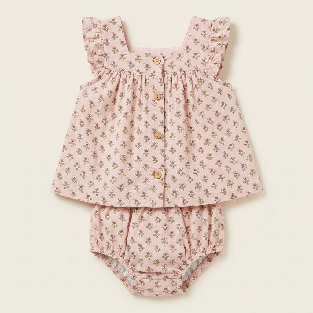 Baby Floral Frill Dress & Bloomer Set (6–9 Months)