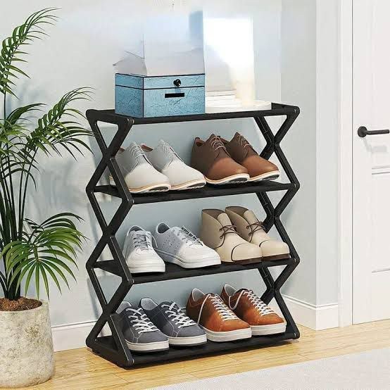 Zigzag X Shape 4 Layer Shoe Rack