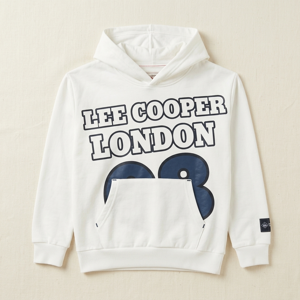 Lee Cooper London Kids' White Hoodie (9–10 Years)