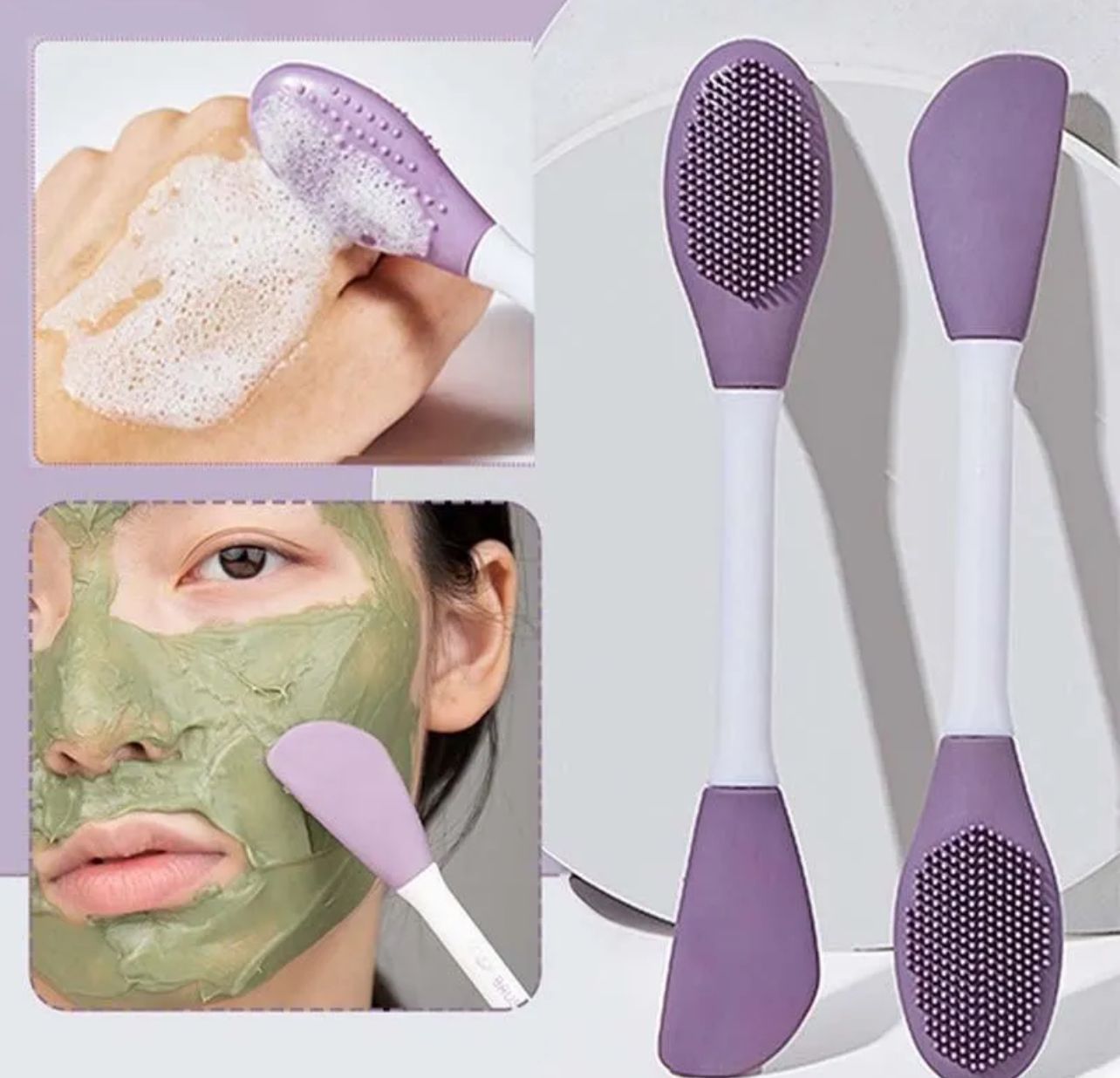 Double-Head Silicone Facial Mask Brush