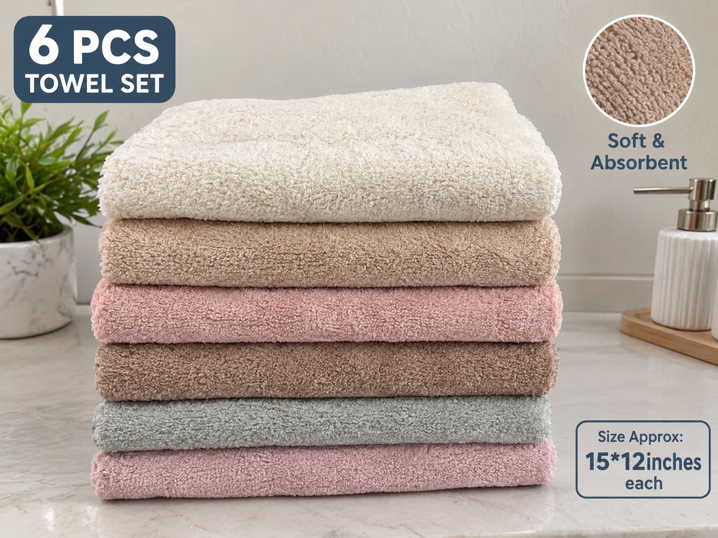 Six-Piece Towel Set – Soft & Absorbent