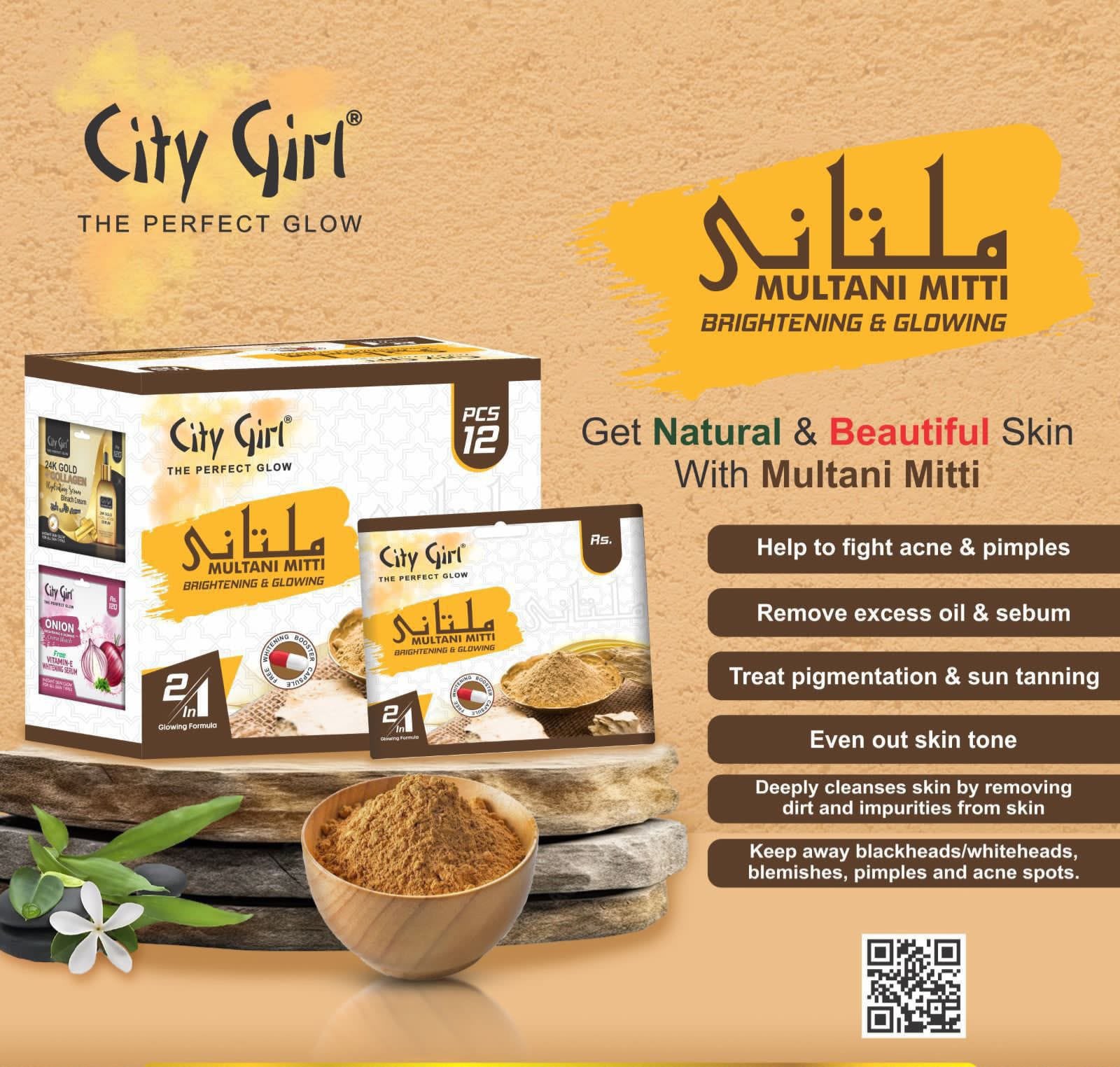 City Girl Multani Mitti – Brightening & Glowing – Pack of 2