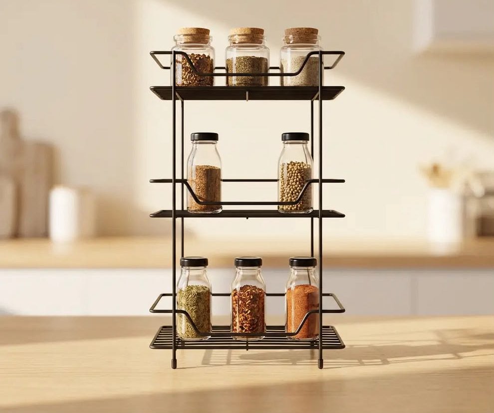Stainless Steel Square 3 Layer Multipurpose Rack