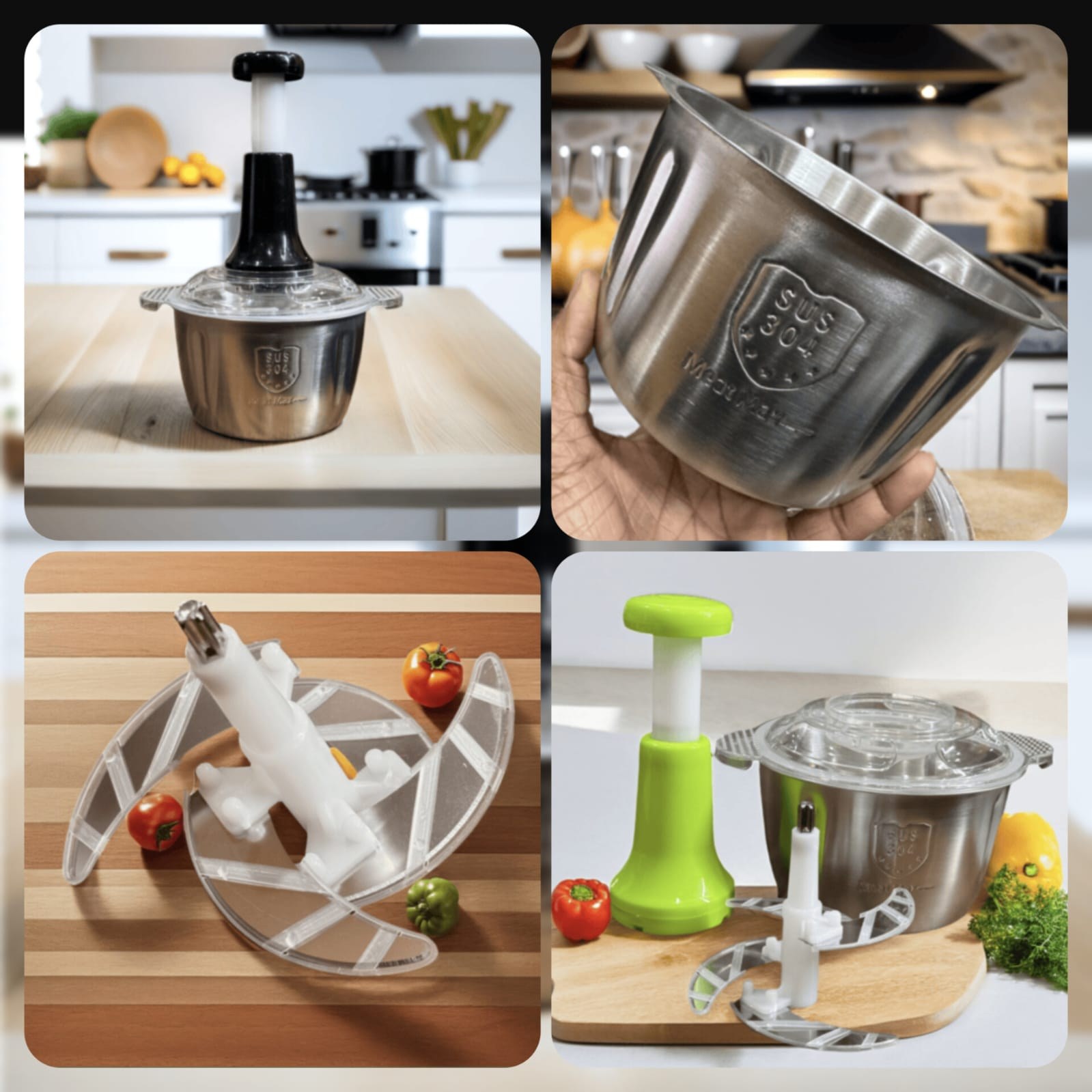 Stainless Steel Push Chopper (2L)