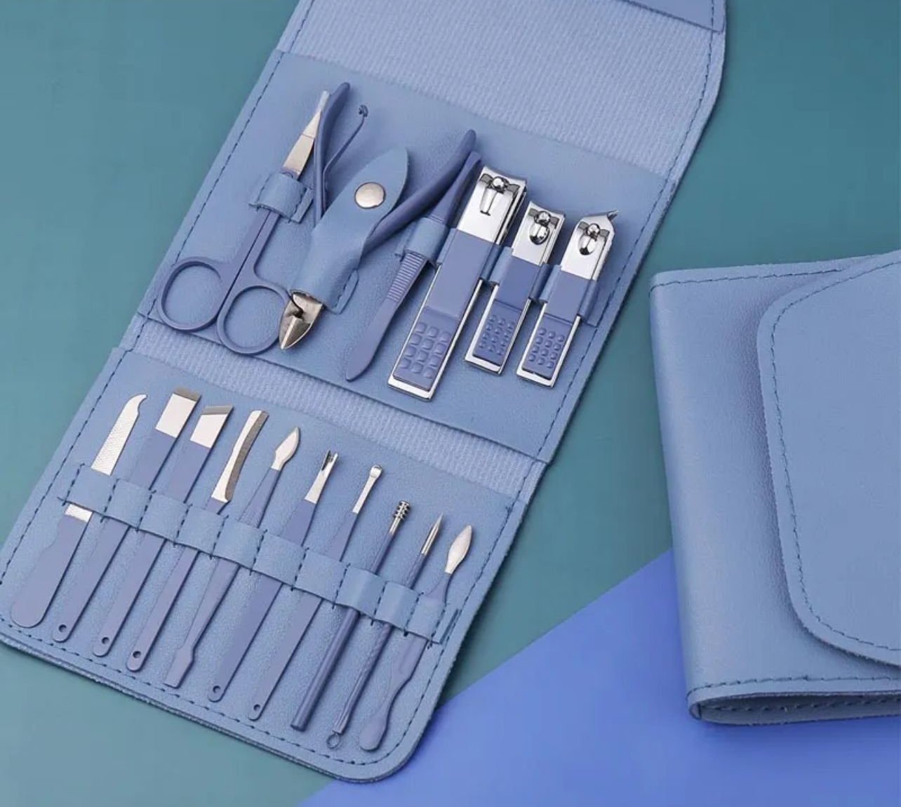 Professional Manicure Pedicure Grooming Kit – 16 Pcs Stainless Steel Set