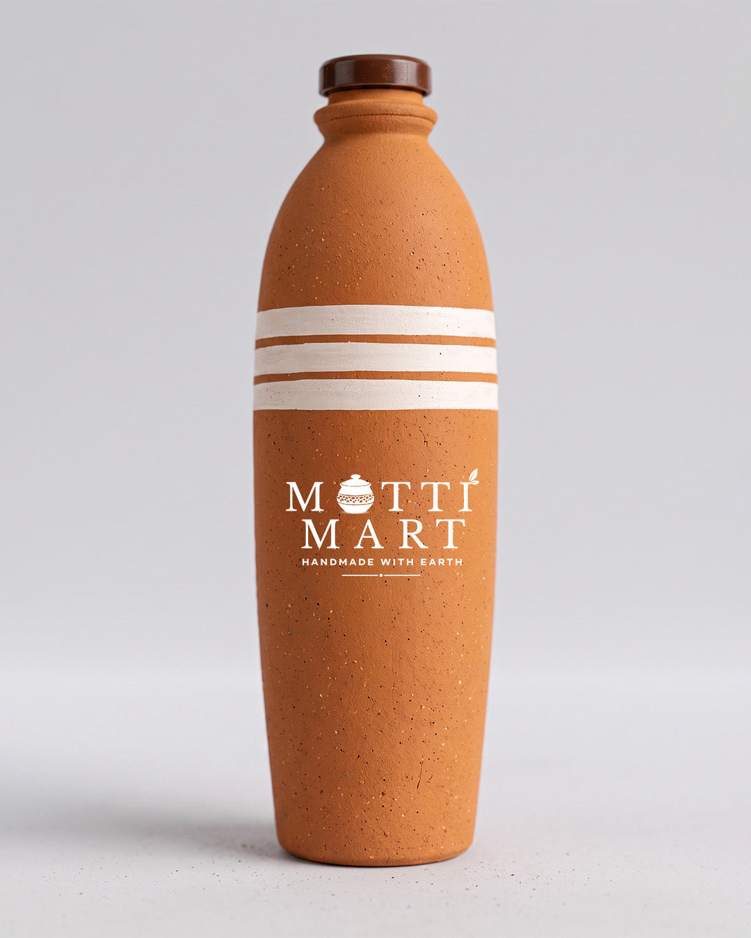 Handcrafted Clay Round Water Bottle 1200ml
