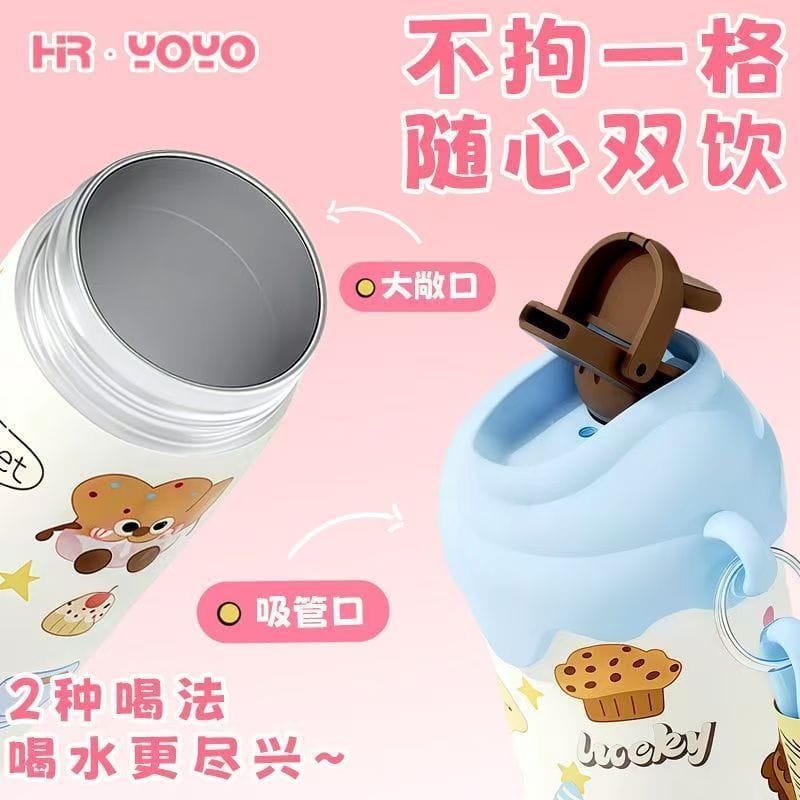 Cute Character Vacuum Flask – Stainless Steel Sipper Bottle