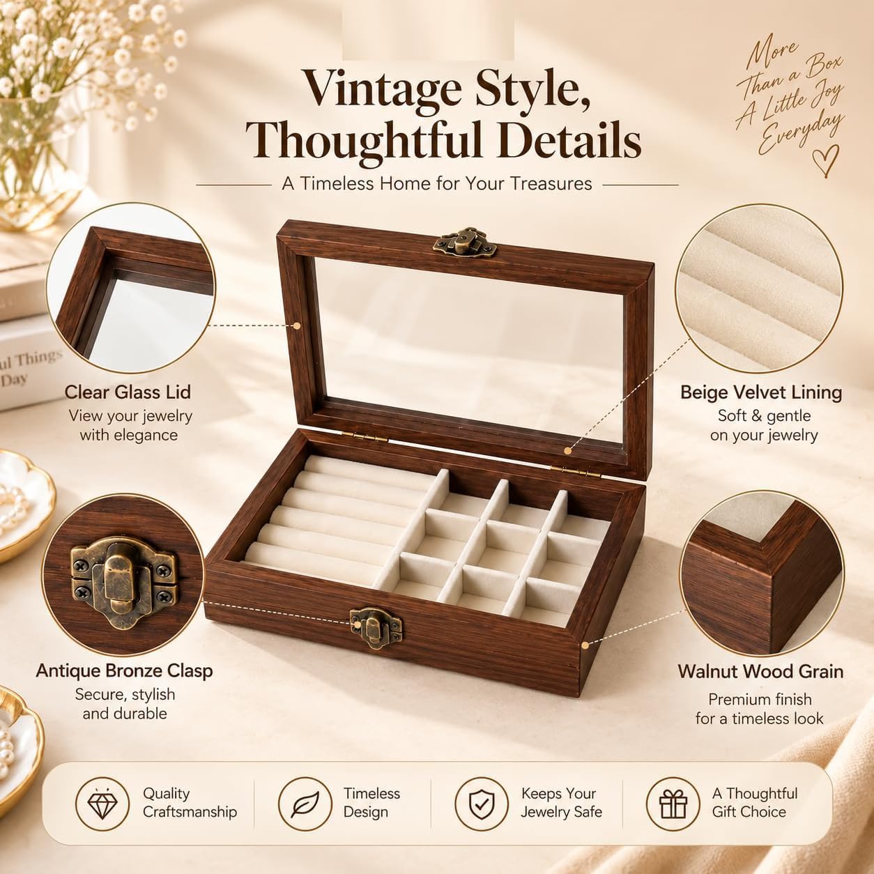 Elegant Wooden Jewellery Box – Stylish & Organized Storage