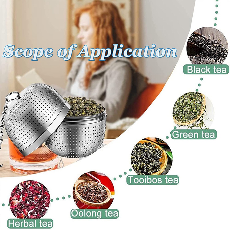 Stainless Steel Mesh Tea Ball Strainer – Chain Style