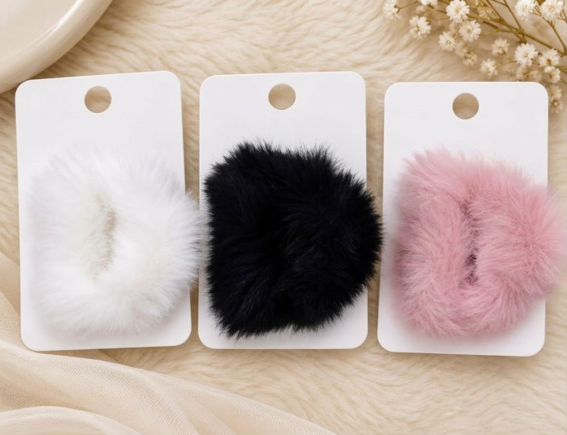 Soft Fluffy Furry Hair Catchers – Pack of 3