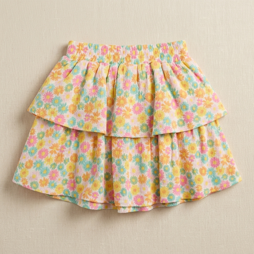 Floral Tiered Skirt for Girls (3–4 Years)