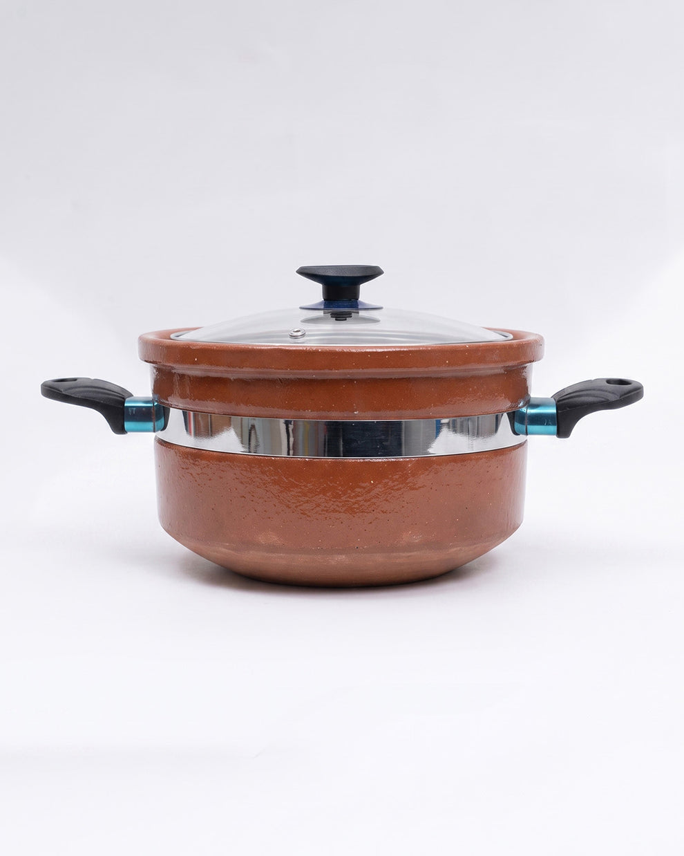 Round Glazed Handi with Glass Lid Capacity 3kg