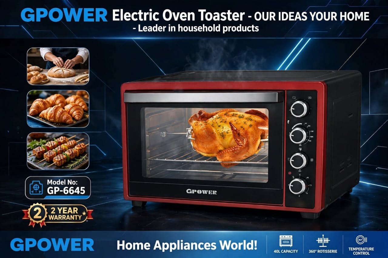 GPOWER Electric Oven Toaster 40L with Rotisserie (GP-6645)