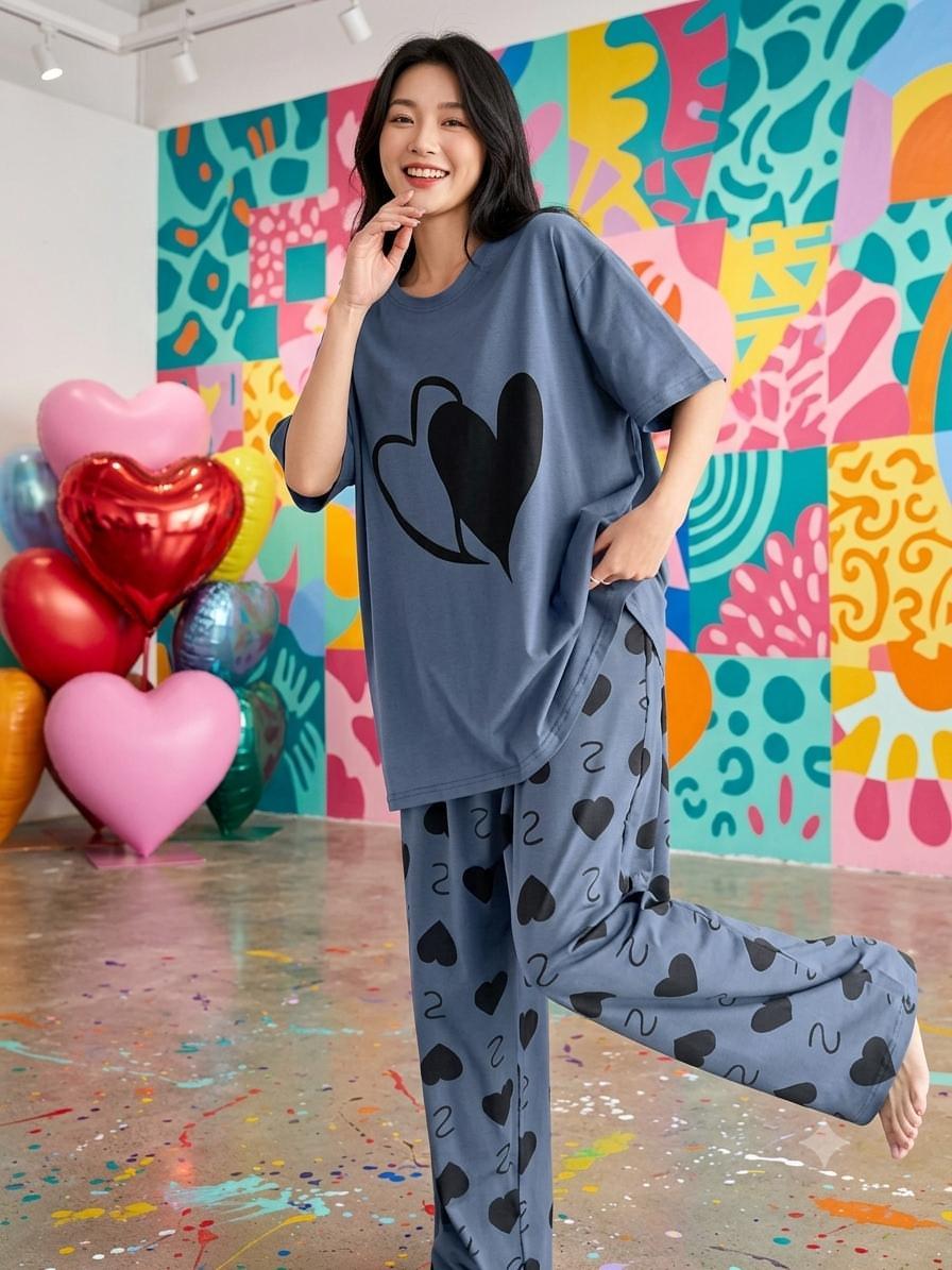 Double Heart Nightwear